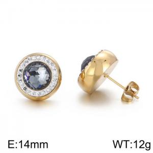 Stainless Steel Stone&Crystal Earring - KE57543-Z