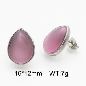 Stainless Steel Stone&Crystal Earring - KE58113-Z