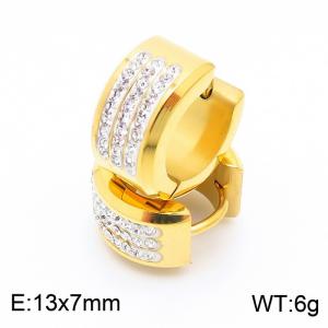 Stainless Steel Stone&Crystal Earring - KE60066-K