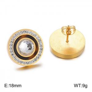 Stainless Steel Stone&Crystal Earring - KE60174-K