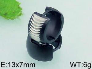 Stainless Steel Black-plating Earring - KE60255-WM