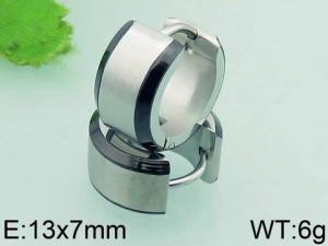 Stainless Steel Black-plating Earring - KE60295-WM