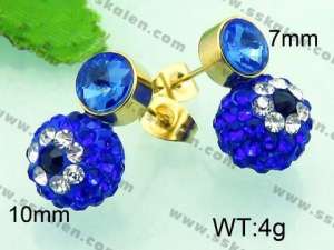 Stainless Steel Stone&Crystal Earring - KE61165-K