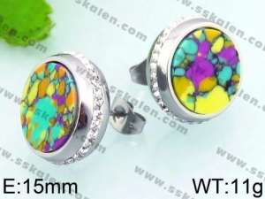 Stainless Steel Stone&Crystal Earring - KE62203-Z