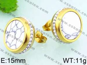 Stainless Steel Stone&Crystal Earring - KE62209-Z