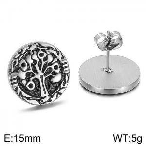 Stainless Steel Black-plating Earring - KE62425-K