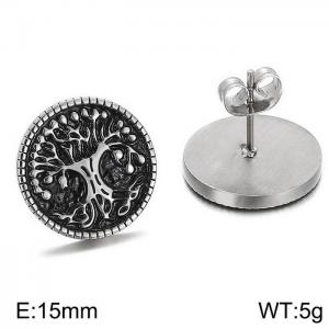 Stainless Steel Black-plating Earring - KE62426-K