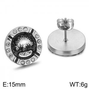 Stainless Steel Black-plating Earring - KE62427-K