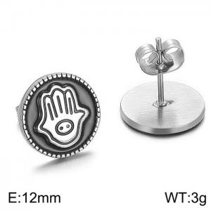 Stainless Steel Black-plating Earring - KE62429-K