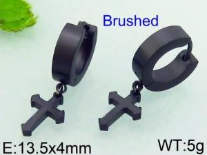 Stainless Steel Black-plating Earring - KE63101-WM