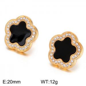Stainless Steel Stone&Crystal Earring - KE63250-K