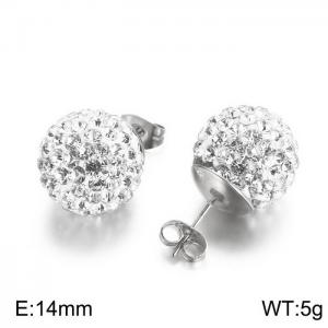 Stainless Steel Stone&Crystal Earring - KE63298-Z