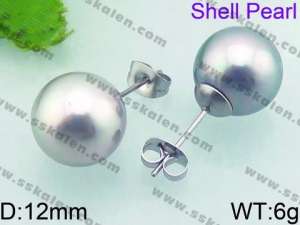 SS Shell Pearl Earrings - KE63317-Z
