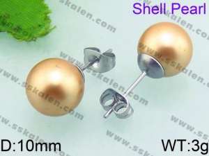 SS Shell Pearl Earrings - KE63319-Z