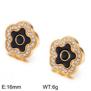 Stainless Steel Stone&Crystal Earring - KE63552-K