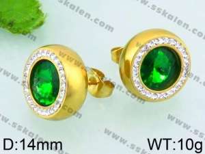 Stainless Steel Stone&Crystal Earring - KE63927-Z