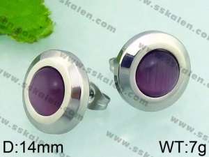 Stainless Steel Stone&Crystal Earring - KE64088-Z
