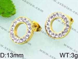 Stainless Steel Stone&Crystal Earring - KE64425-Z