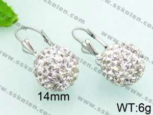 Stainless Steel Stone&Crystal Earring - KE64486-TSC