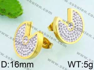 Stainless Steel Stone&Crystal Earring - KE64529-K