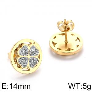 Stainless Steel Stone&Crystal Earring - KE64530-K