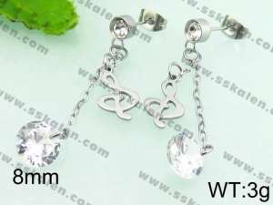 Stainless Steel Stone&Crystal Earring - KE64673-G