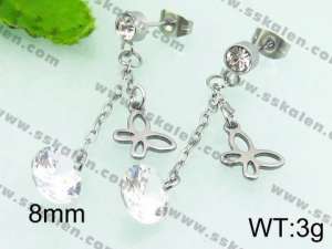 Stainless Steel Stone&Crystal Earring - KE64681-G