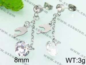 Stainless Steel Stone&Crystal Earring - KE64683-G