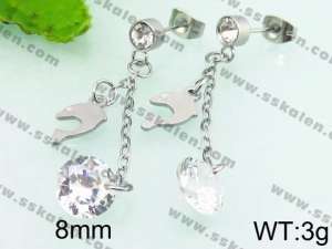 Stainless Steel Stone&Crystal Earring - KE64683-G