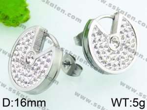 Stainless Steel Stone&Crystal Earring - KE64871-K