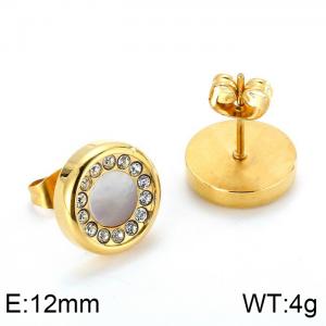 Stainless Steel Stone&Crystal Earring - KE64901-K