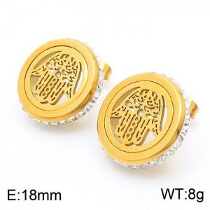 Stainless Steel Stone&Crystal Earring - KE64975-K