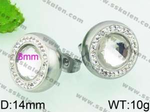 Stainless Steel Stone&Crystal Earring - KE66173-Z