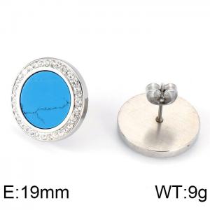 Stainless Steel Stone&Crystal Earring - KE66640-K