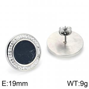 Stainless Steel Stone&Crystal Earring - KE66645-K