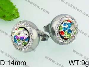 Stainless Steel Stone&Crystal Earring - KE66753-Z