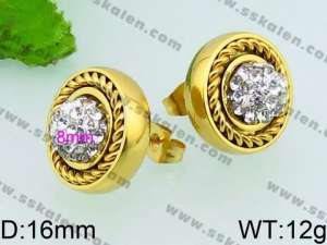 Stainless Steel Stone&Crystal Earring - KE66784-Z