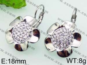 Stainless Steel Stone&Crystal Earring - KE67649-TSC