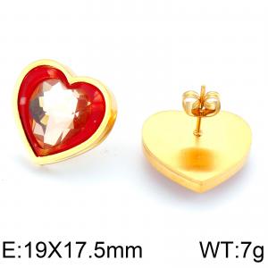 Stainless Steel Stone&Crystal Earring - KE67693-K
