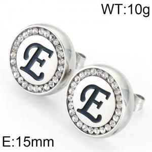 Stainless Steel Stone&Crystal Earring - KE69318-K