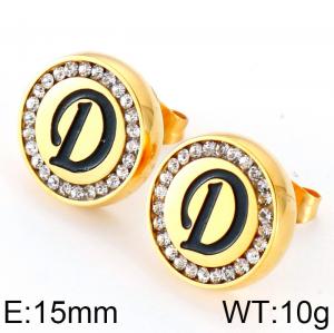 Stainless Steel Stone&Crystal Earring - KE69343-K