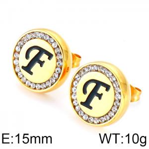 Stainless Steel Stone&Crystal Earring - KE69345-K