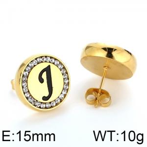 Stainless Steel Stone&Crystal Earring - KE69349-K