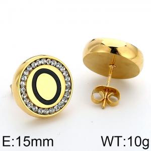 Stainless Steel Stone&Crystal Earring - KE69354-K