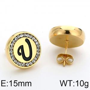 Stainless Steel Stone&Crystal Earring - KE69360-K