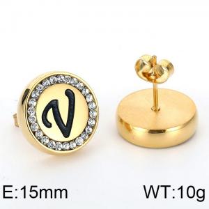 Stainless Steel Stone&Crystal Earring - KE69361-K