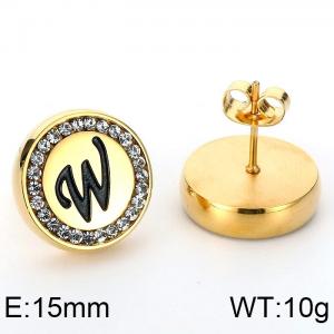 Stainless Steel Stone&Crystal Earring - KE69362-K
