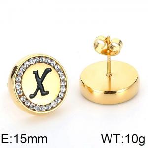 Stainless Steel Stone&Crystal Earring - KE69363-K
