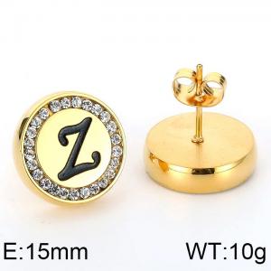 Stainless Steel Stone&Crystal Earring - KE69365-K