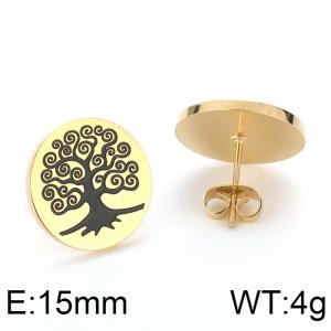 SS Gold-Plating Earring - KE69645-K